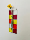 Stained glass hanging flower vase