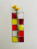 Stained glass hanging flower vase