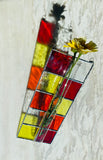 Stained glass hanging flower vase