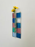 Stained glass hanging flower vase